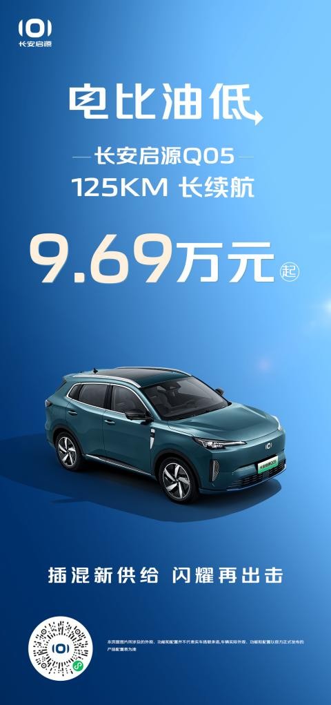 長安啟源Q05125km長續(xù)航9.69萬元起,相比宋ProDM-i榮耀版 長安啟源Q05125km長續(xù)航9.69萬元起,相比宋ProDM-i榮耀版(圖1)